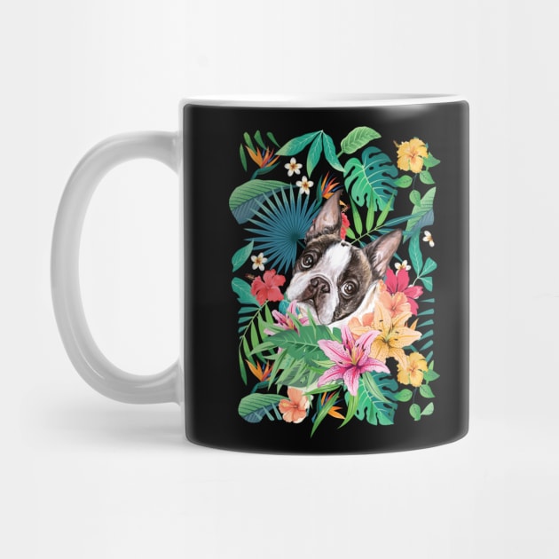 Tropical Chocolate Frenchie French Bulldog by LulululuPainting